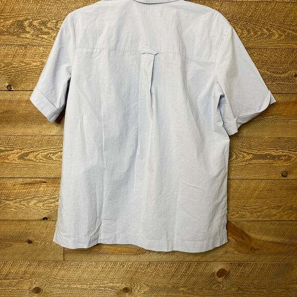 Madewell Signature Poplin Short sleeve button down shirt in Distant Peri XXS NWT - Picture 7 of 11